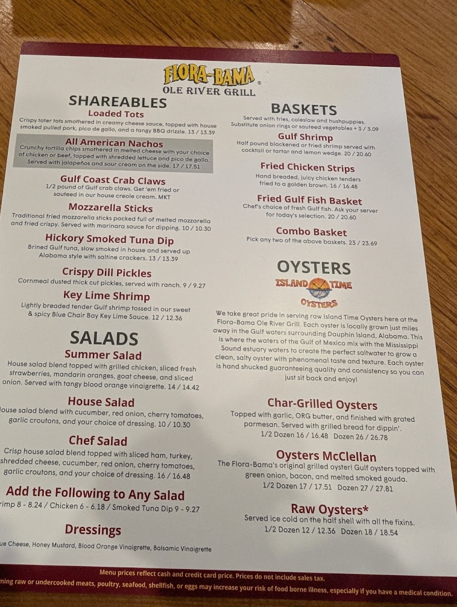Flora-Bama Ole River Grill Menu - Image 3